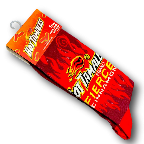 3/$20 Hot Tamales Retro Candy Funny Novelty Crew Socks - NWT - Picture 3 of 3